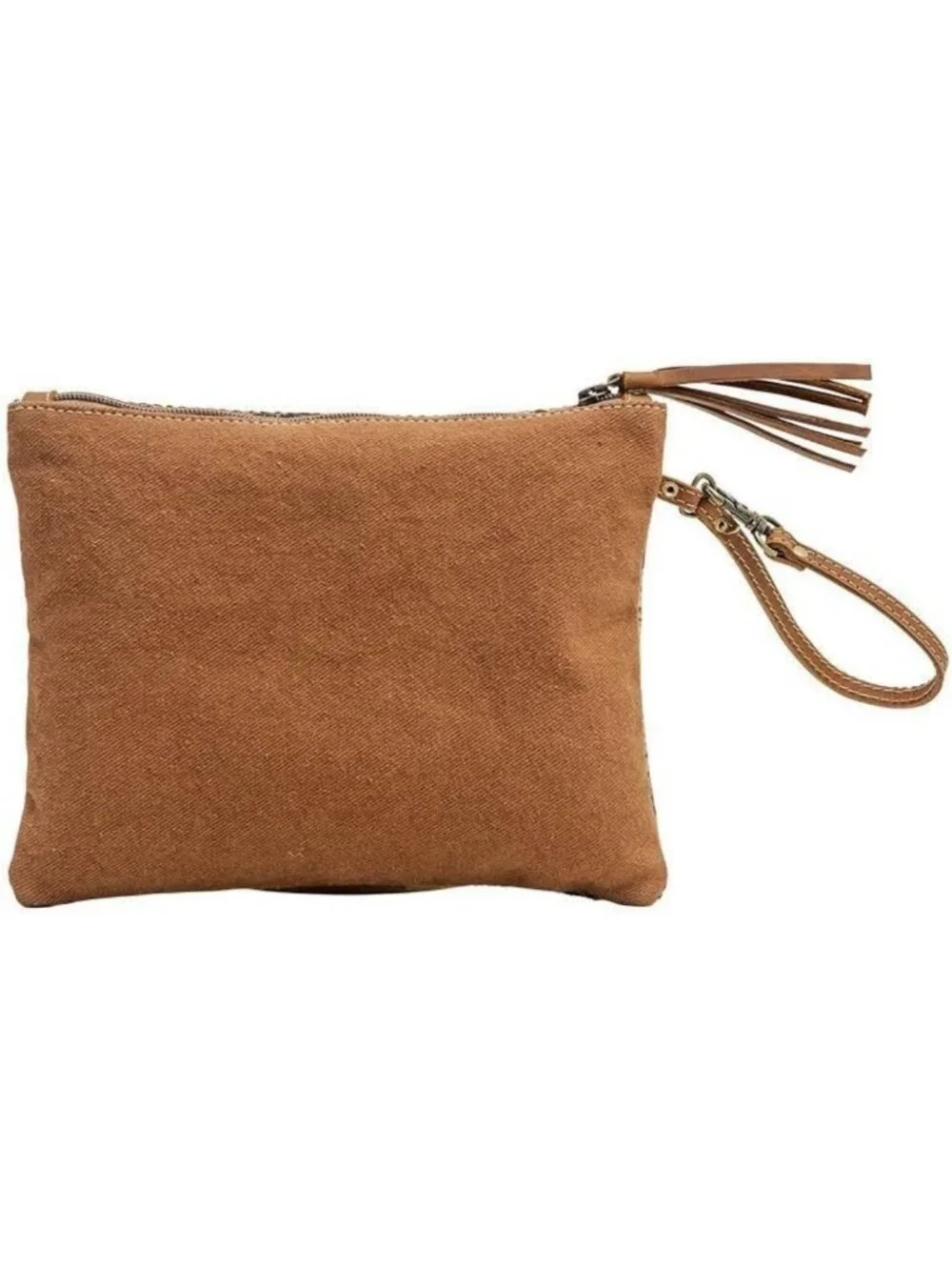 Compact Western Travel Makeup Bag - Canvas & Leather Organizer, Cute Toiletry